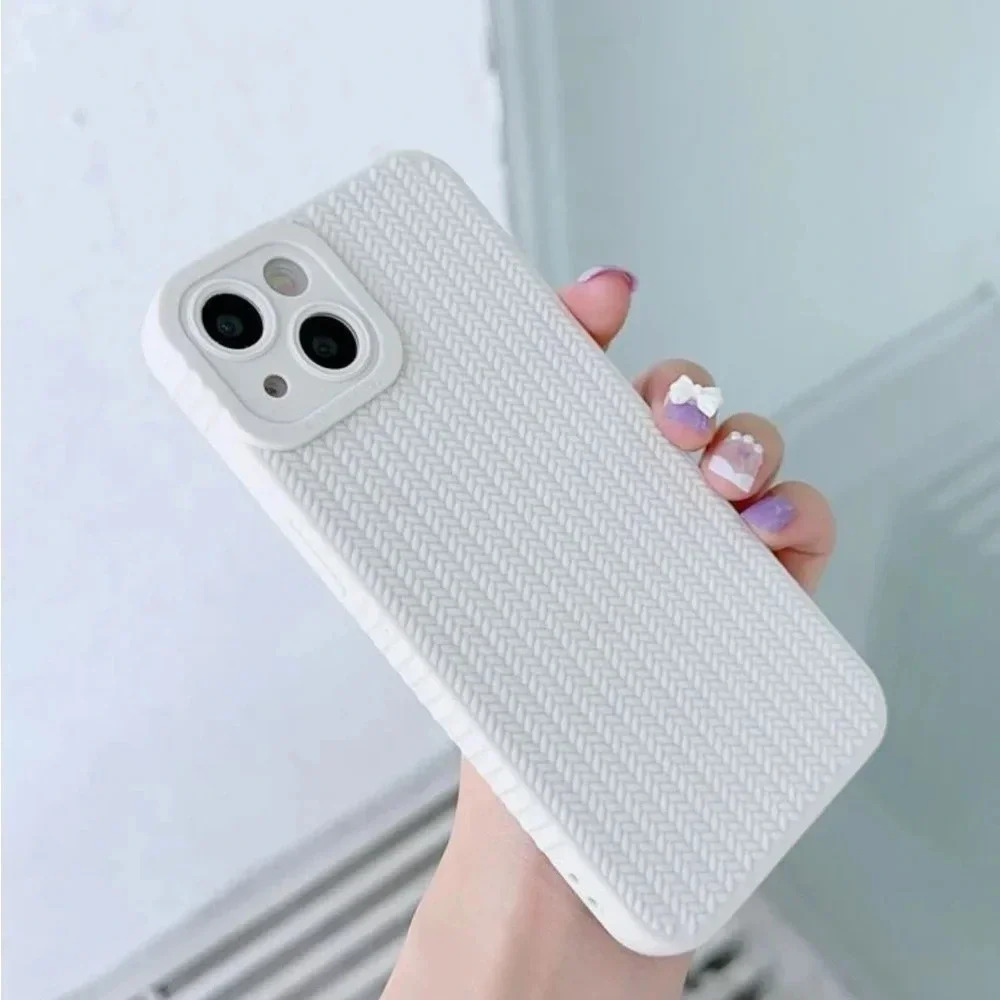 ⚠️Clearance iPhone 14/Pro/Pro Max White Textured Phone Case